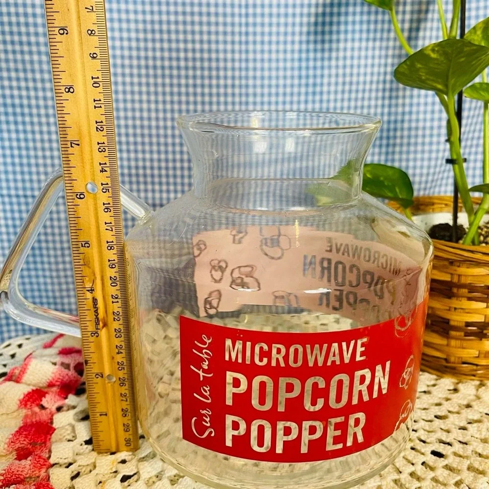 Sur La Table Microwave Popcorn Popper Glass Pitcher Style Glass With Handle